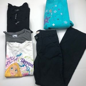 Girls size 10-12 bundle lot pants top sweater